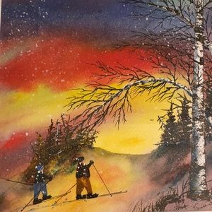 Original Watercolor 16x20 Birches Remembered